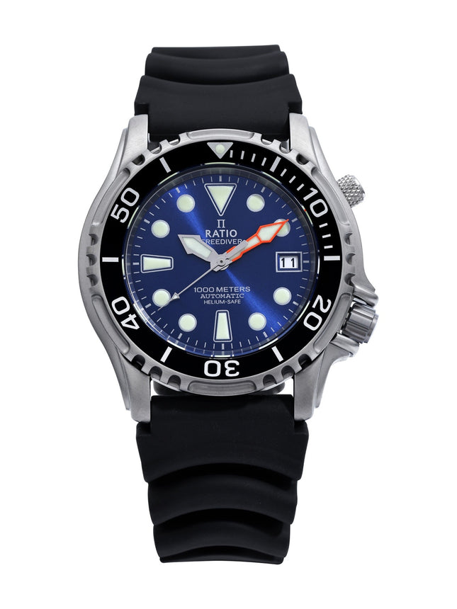 Ratio FreeDiver Helium Safe 1000M rostfritt stål Automatisk 1066KE20-33VA-BLU herrklocka