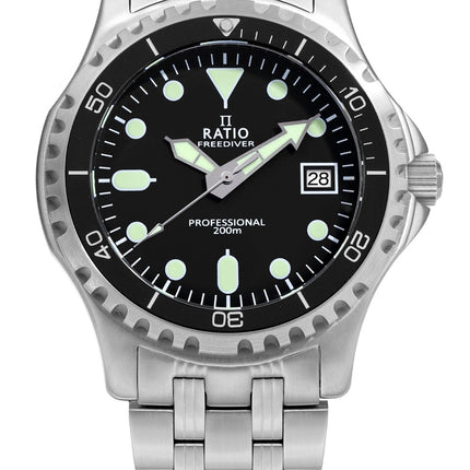 Ratio FreeDiver Professional Sapphire Black Dial Quartz RTF005 200M herrklocka
