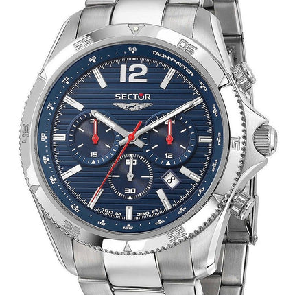 Sector 650 Chronograph rostfritt stål Blue Dial Quartz R3273631003 100M herrklocka