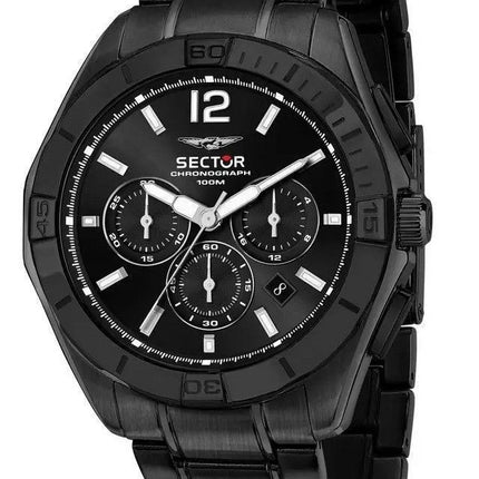 Sector 790 Chronograph Black Dial rostfritt stål Quartz R3273631004 100M herrklocka