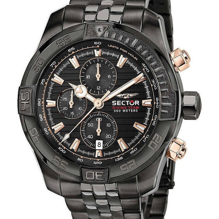 Sector Diving Team Chronograph Black Dial Quartz Diver's R3273635003 300M herrklocka