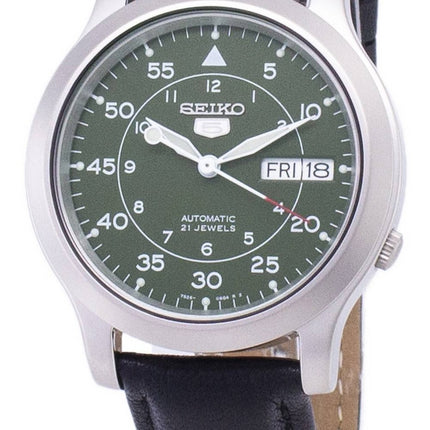 Seiko 5 Military SNK805K2-var-SS3 Automatisk svart läderrem herrklocka