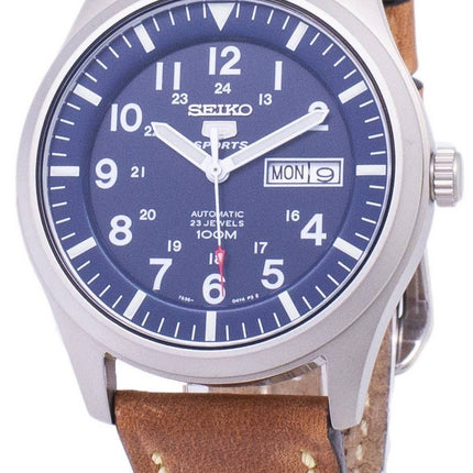 Seiko 5 Sports SNZG11K1-var-LS17 automatisk brunt läderarmband herrklocka