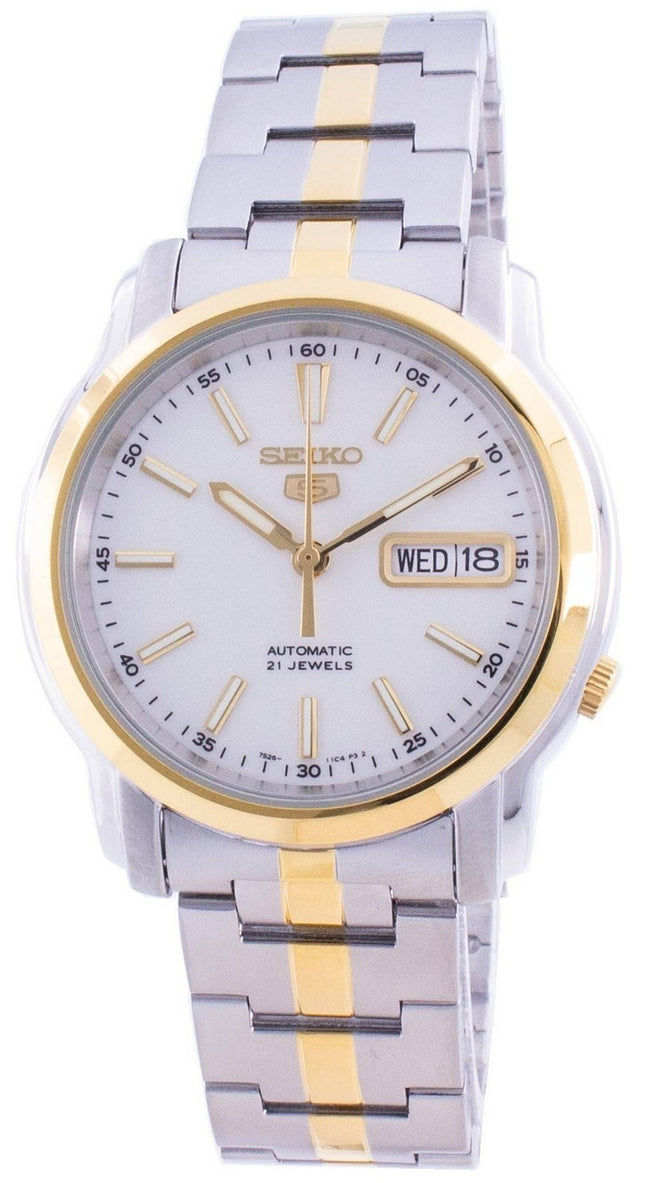 Seiko 5 automatisk vit urtavla SNKL84 SNKL84K1 SNKL84K herrklocka