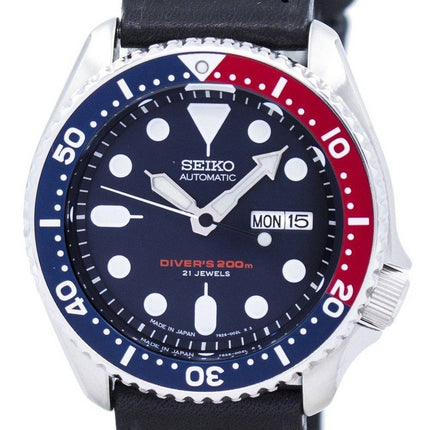 Seiko Automatic Diver's Black Leather SKX009J1-var-LS8 200M herrklocka