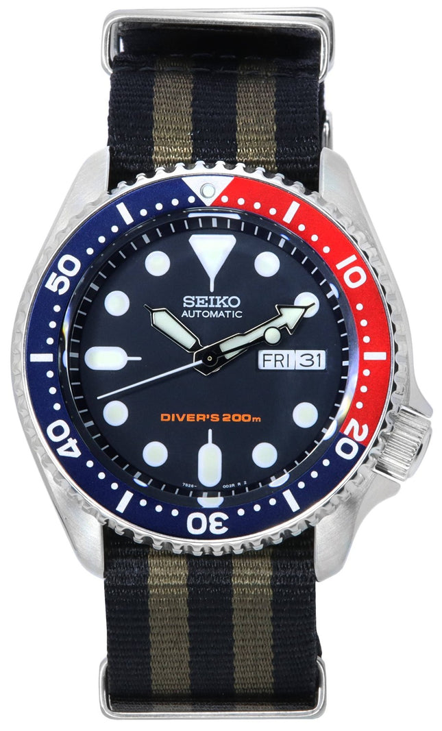 Seiko Blue Dial Automatic Diver's SKX009K1-var-NATO21 200M herrklocka