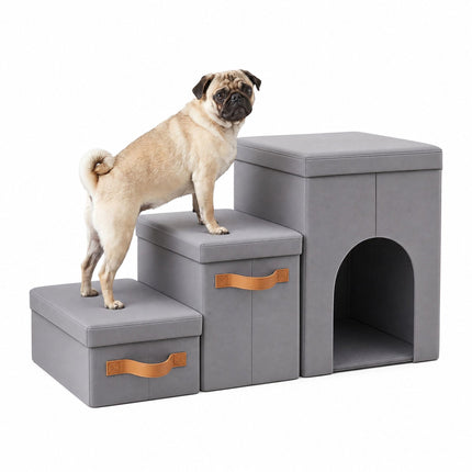 TASSORA - Hundetrappe, foldbar 3-trins med opbevaring og skjul