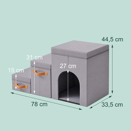 TASSORA - Hundetrappe, foldbar 3-trins med opbevaring og skjul