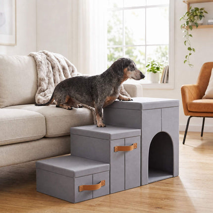 TASSORA - Hundetrappe, foldbar 3-trins med opbevaring og skjul