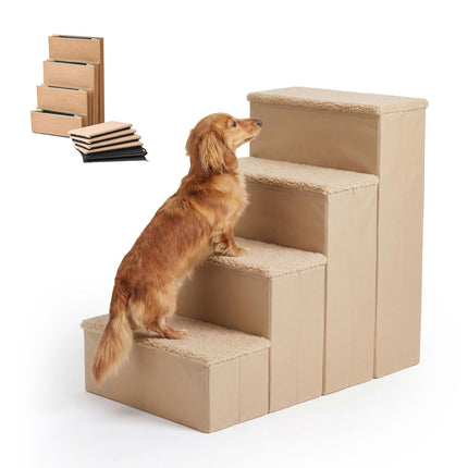 TASSORA - Sammenklappelig hundetrappe med opbevaring, stor, beige