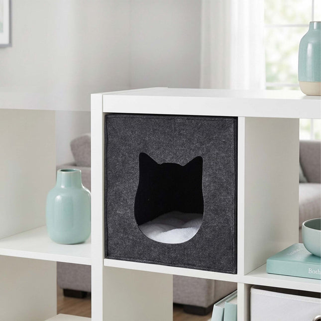 TASSORA - Filt kattehulekube – foldbar, inklusive pude