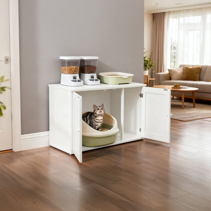 TASSORA - Cat Litter Cabinet with Side Entrance and Divider