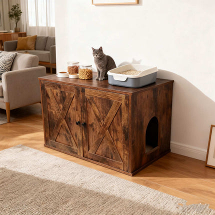 TASSORA - Cat Litter Cabinet with Side Entrance and Divider