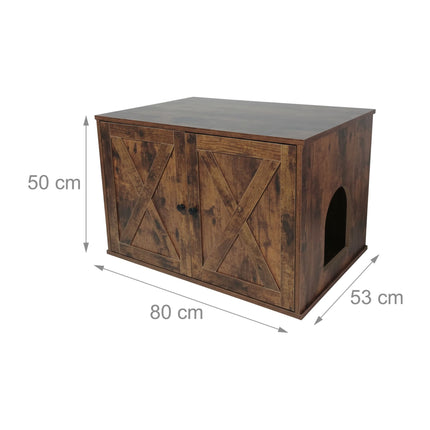 TASSORA - Cat Litter Cabinet with Side Entrance and Divider