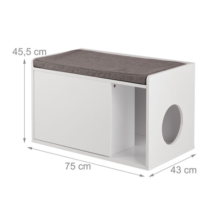 TASSORA - Cat Litter Box Cabinet With Bench