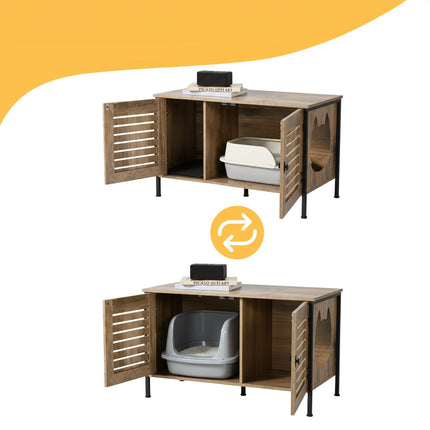 TASSORA - Cat Litter Cabinet with Cat-Head Entrance, Wood-Effect