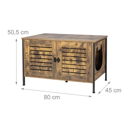 TASSORA - Cat Litter Cabinet with Cat-Head Entrance, Wood-Effect