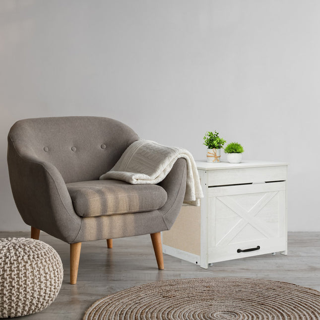TASSORA - Cat Litter Cabinet with Scratching Mat and Drawer