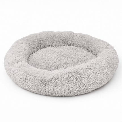 TASSORA - Rund plys hundeseng, 60 cm – lysegrå