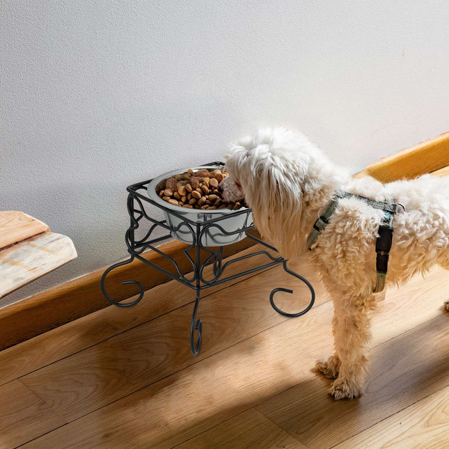 TASSORA - Raised Dog Bowl Stand, 700ml Stainless Steel
