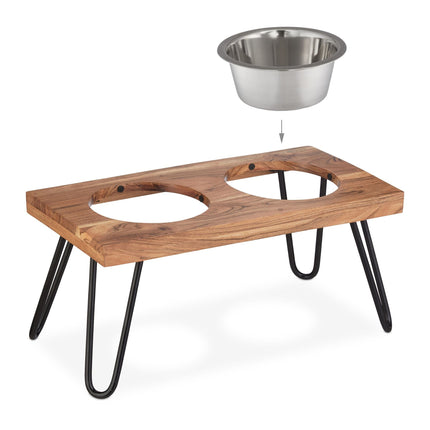 TASSORA - Raised XL dog bowl made from acacia wood